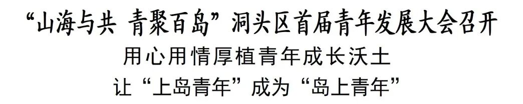 “山海与共 青聚百岛”洞头区首届青年发展大会召开
